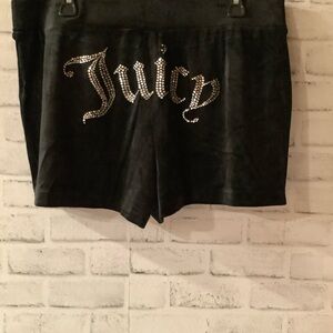 JUICY COUTURE Women’s X-Large Black Solid Velour Active Shorts